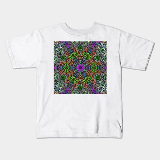 Dot Mandala Flower ''''''''''''''purple Green and Orange Kids T-Shirt